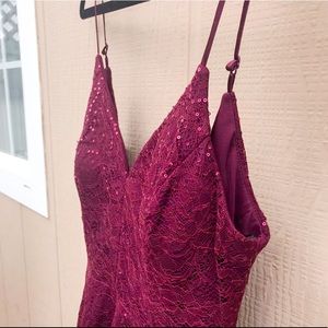Burgundy sequin dress